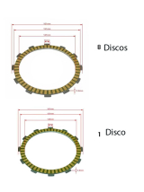 Disco de embreagem de frico para Suzuki, M1500 VL1500, Boulevard 13, 15-18 9 pcs