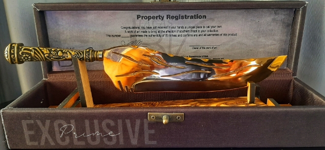 Faca BV Pena 9 Pol. Dourada Exclusive Prime Cabo Zamak