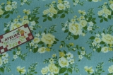 Tecido 100% algodo  - Floral Paris Azul 03 - Fabricart