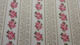 Tecido Nacional 100% Algodo -Rosas Listradas - Igaratinga