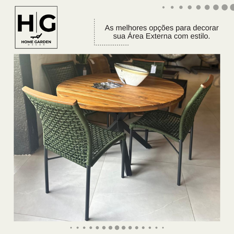 Conjunto Queen - Aluminio / Madeira Teca / Corda Nautica 