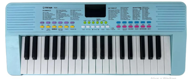 TECLADO INFANTIL SPRING KIDS 37 TECLAS AZUL TCI-37A CD 2971 5351