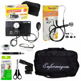 KIT DE ENFERMAGEM PRETO PREMIUM COM MEDIDOR DE PRES�O