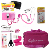 KIT DE ENFERMAGEM ROSA PREMIUM COM MEDIDOR DE PRES�O