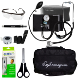 KIT DE ENFERMAGEM PRETO P.A MED COM MEDIDOR DE PRESS�O