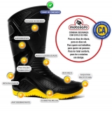 Bota Motociclista Pvc 84BPM600 Solado Preto Cano Alongado Preto Impermeavel - Motosafe