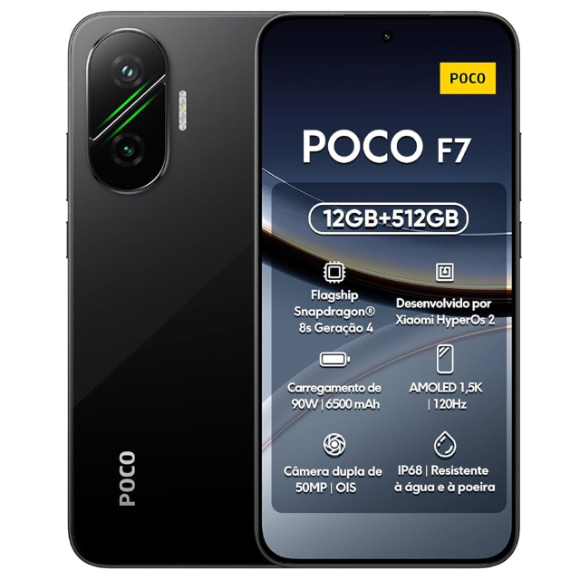 POCO F7 512GB 12RAM 5G NFC PRETO - Mochila Xiaomi Brinde por R
