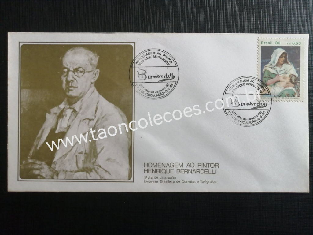 ENVELOPE - HOMENAGEM AO PINTOR HENRIQUE BERNARDELLI DE 1986 / N� 04882