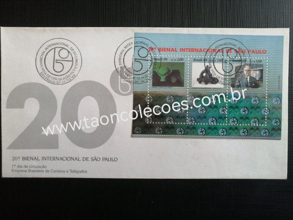 ENVELOPE - 20� BIENAL INTERNACIONAL DE S�O PAULO DE 1989 / N� 00708