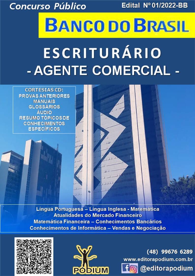 APOSTILA CONCURSO BANCO DO BRASIL ESCRITURRIO-AGENTE COMERCIAL ATUALIZADA 2025