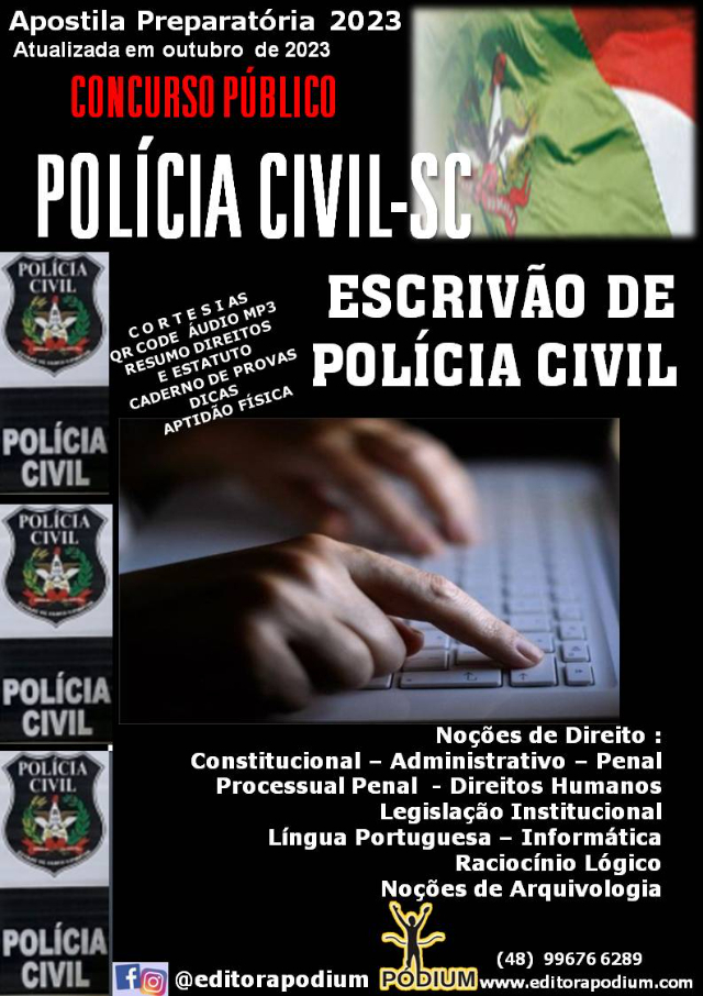 APOSTILA ESCRIVO DE POLCIA CIVIL SC atualizada setembro de 2025