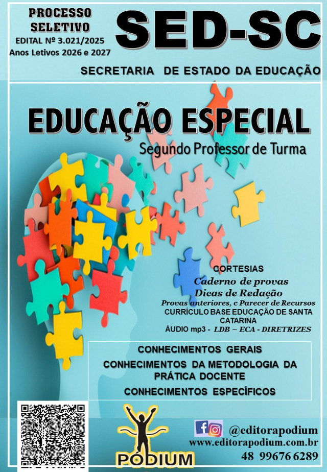APOSTILA ACT SED-SC EDUCAO ESPECIAL SEGUNDO PROFESSOR DE TURMA
