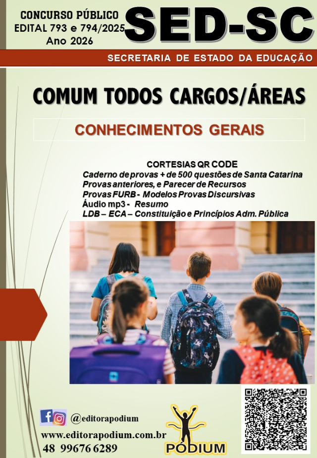 APOSTILA CONHECIMENTOS GERAIS PROFESSOR SED-SC 2025_2026