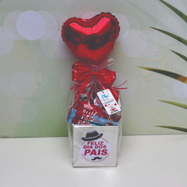 Box feliz dia dos Pais com Coca Cola, Chocolate e balo - Ref. 609