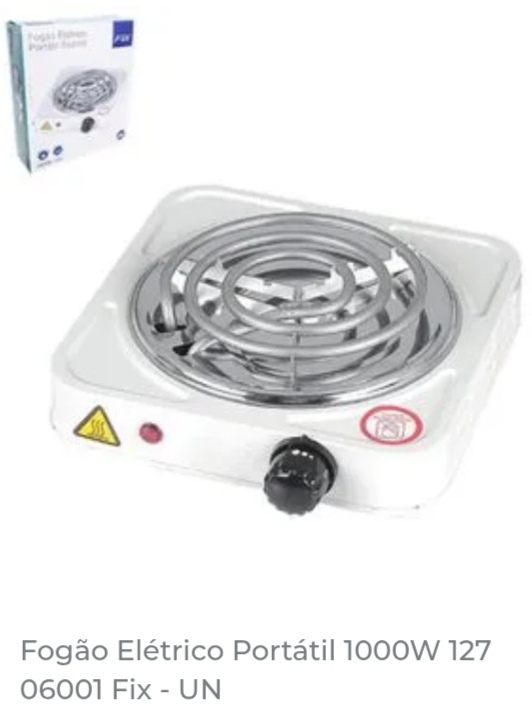 Fogao Eletrico Portatil 1000W 127 Fxf06005 Fix - UN