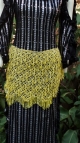 Cinto em croche e vidrilhos amarelo