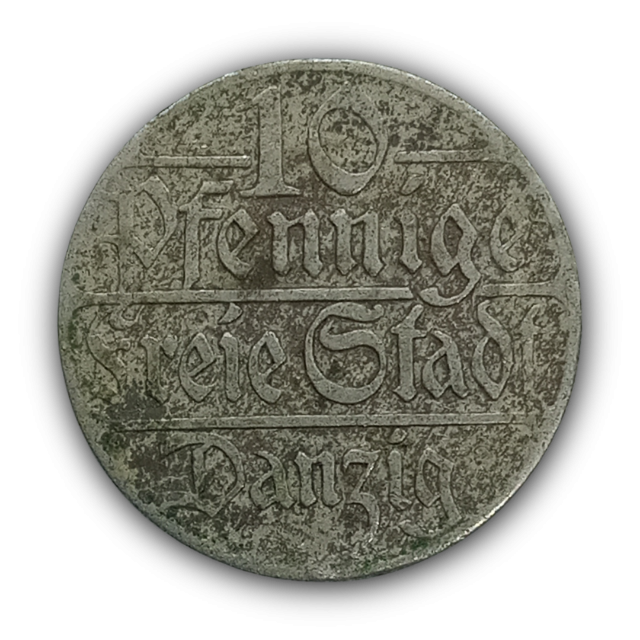10 Pfennig 1923 MBC, Cidade Livre de Danzig