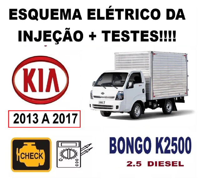 Esquema Eltrico Injeo + Testes Kia Bongo K2500 2.5 Euro 5 (2013 a 17)