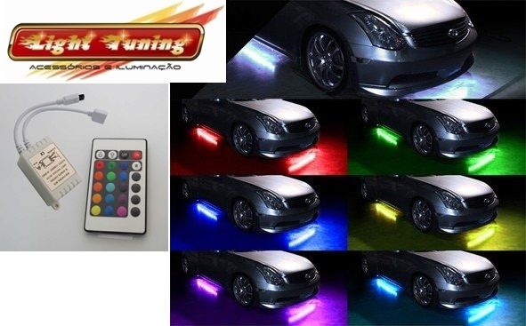 KIT ILUMINAO EXTERNA RGBW 16 CORES C/ CONTROLE REMOTO