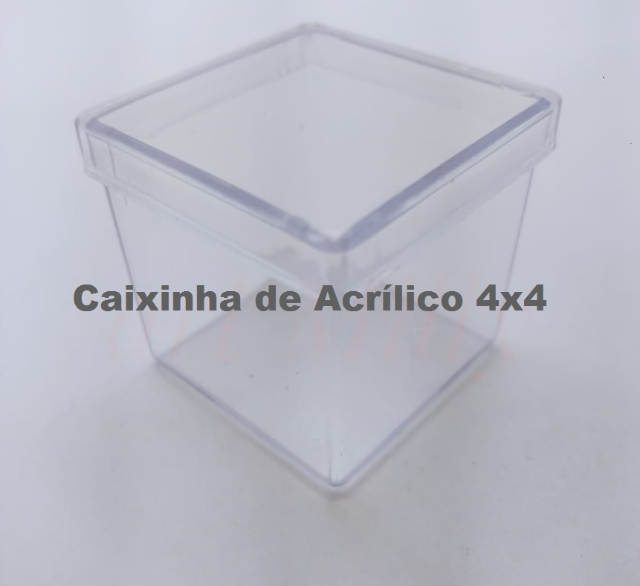 CAIXINHA DE ACRLICO 4X4X4 TRANSPARENTE