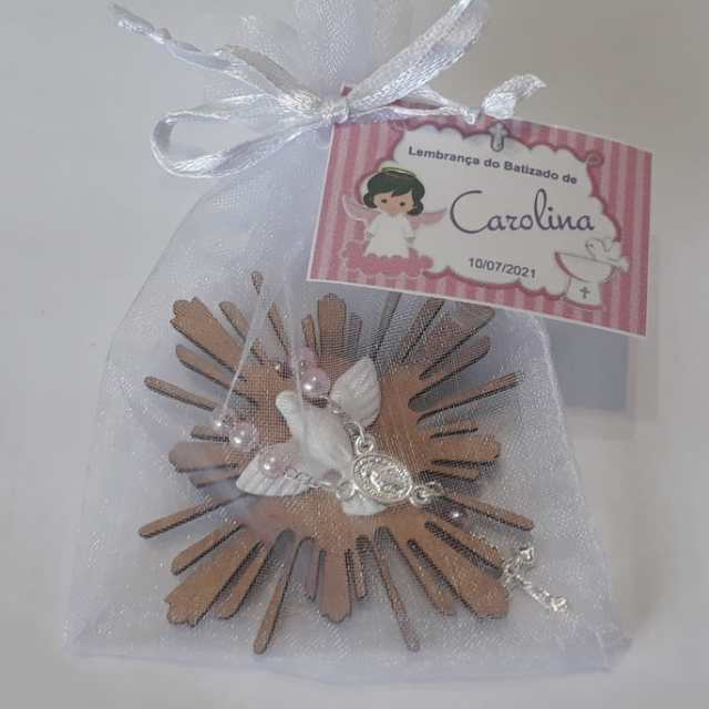 Lembrancinha com Esprito Santo e Mini Tero Personalizada