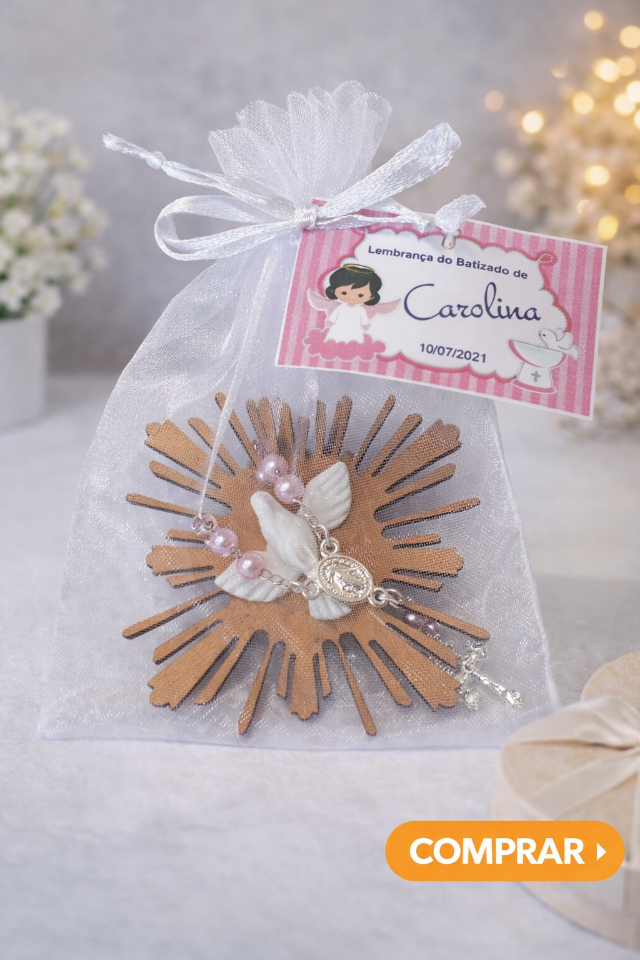 Lembrancinha Personalizada com Esp�rito Santo e Mini Ter�o 
