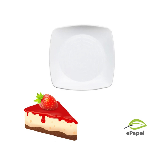 200 Prato Acrlico 15cm - Quadrado Branco