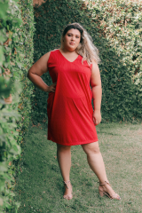 VESTIDO REGATA CANELADO VERMELHO 