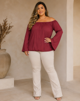 BLUSA CIGANINHA DE VISCOSE TERRACOTA TAM 52