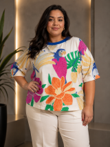 BLUSA SEMI CROPPED DE VISCOSE    TAM 50/52