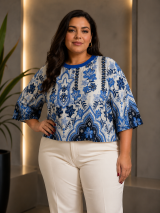 BLUSA SEMI CROPPED DE VISCOSE TAM 50/52