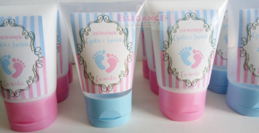 Bisnaga alcool gel - lembrancinha ch de beb/Revelao 