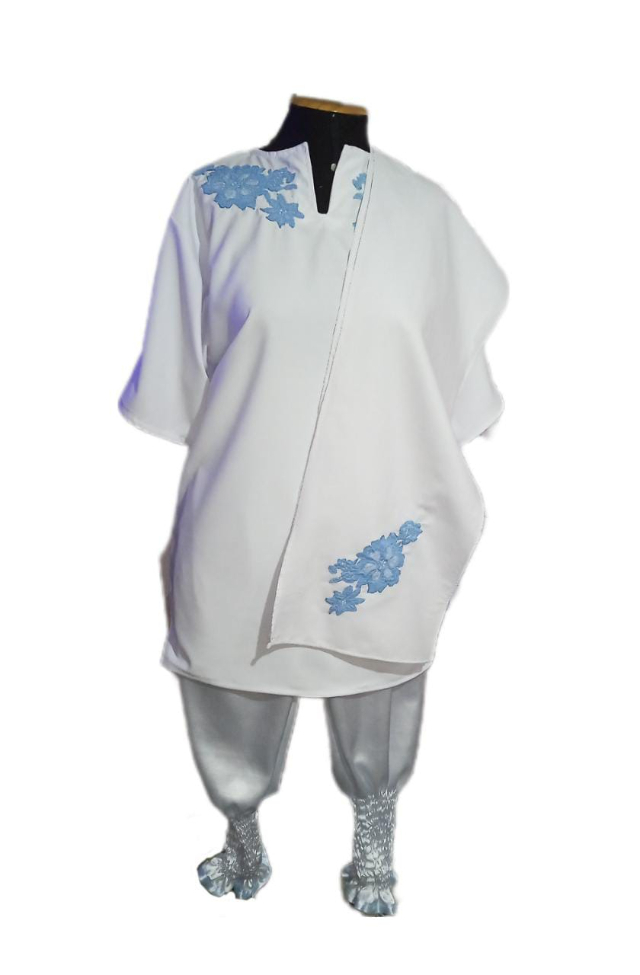 Conjunto 3 pe�as branco com detalhe em renda